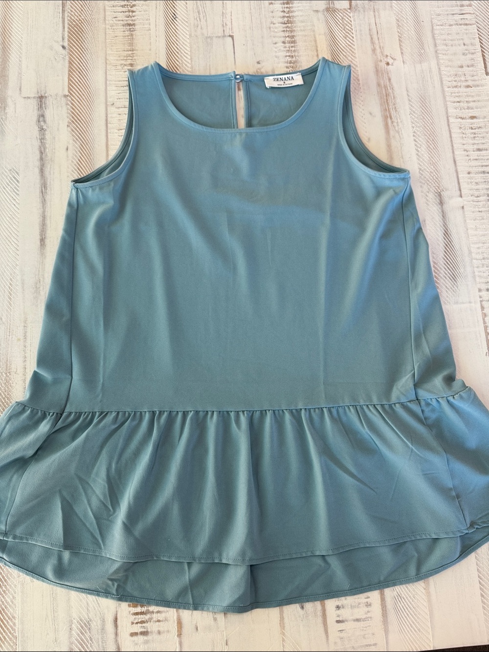 Zenana Outfitters Teal Sleeveless Peplum Tank Top